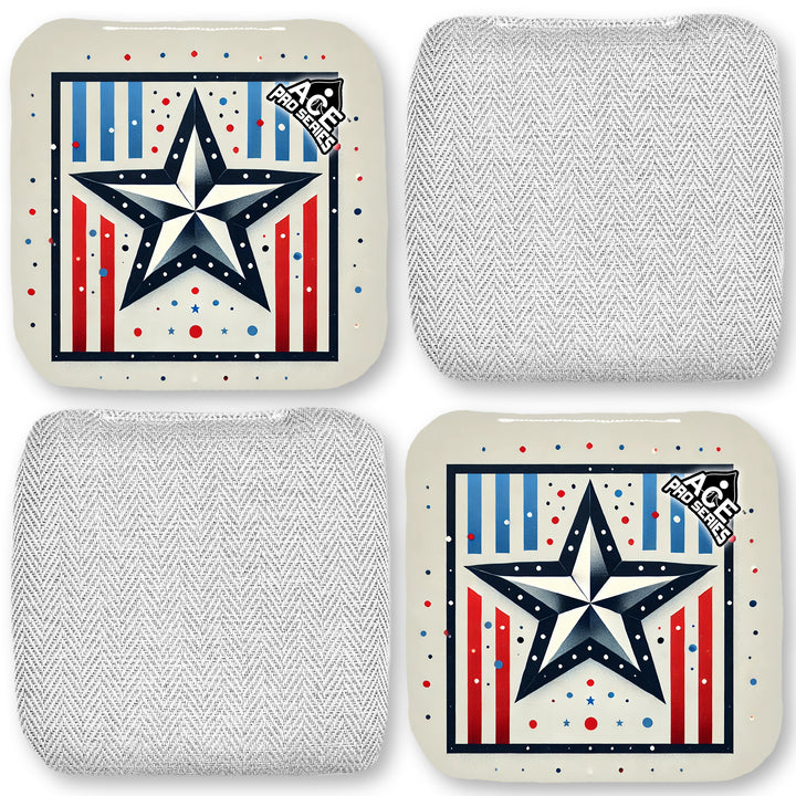 Star of Liberty - White Carpet - ACE Pro Carpet Cornhole Bags