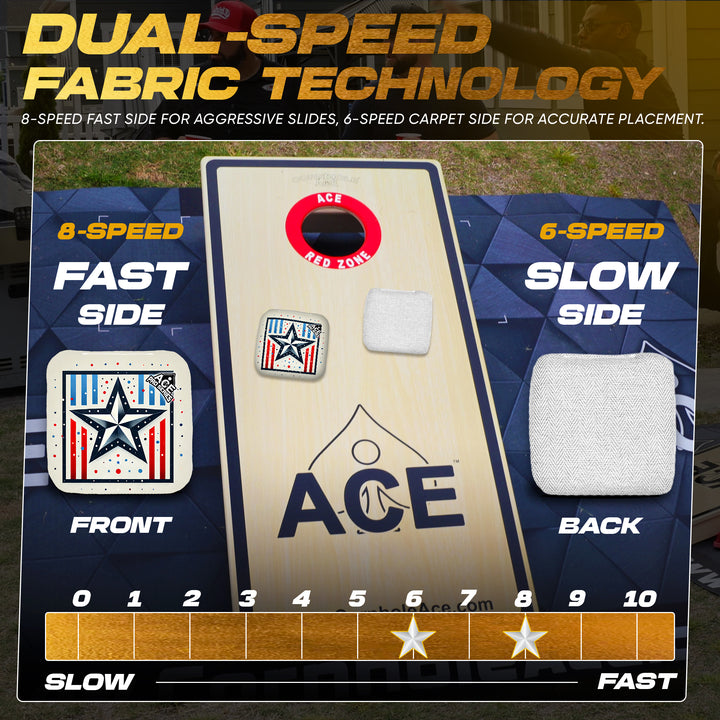 Star of Liberty - White Carpet - ACE Pro Carpet Cornhole Bags