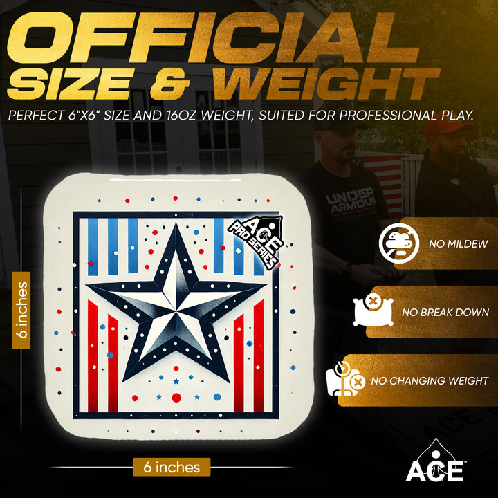 Star of Liberty - White Carpet - ACE Pro Carpet Cornhole Bags