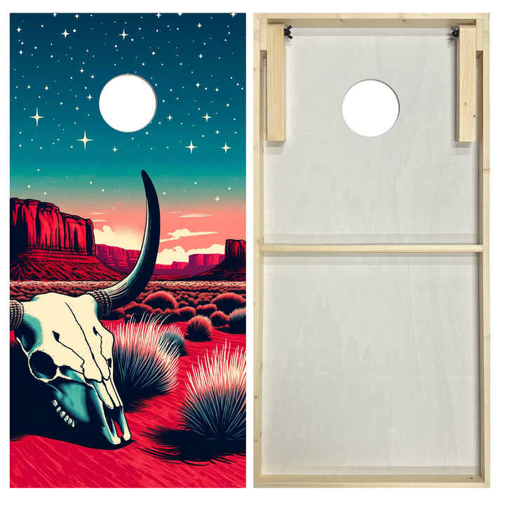 Starlit Desert Skull Ravine - Cornhole Board Set - Standard