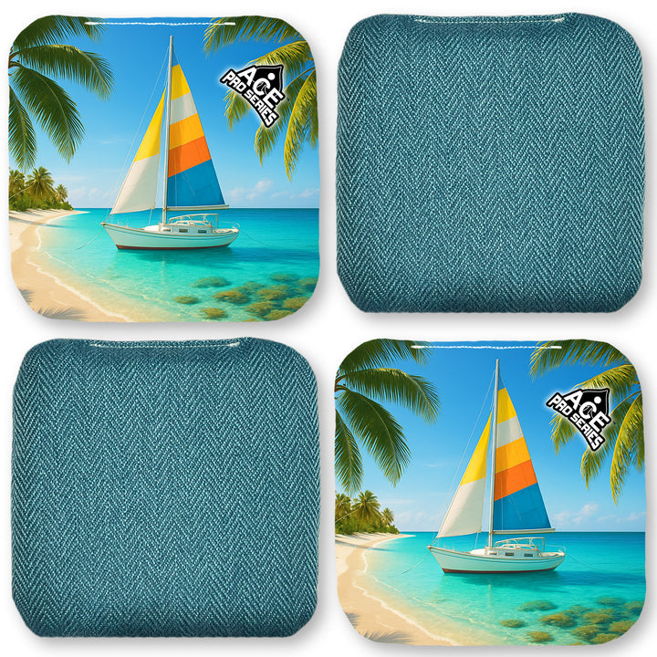 Sun and Sail - Teal Carpet - ACE Pro Carpet Cornhole Bags