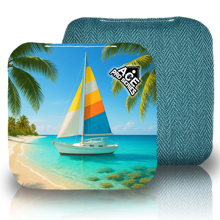Sun and Sail - Teal Carpet - ACE Pro Carpet Cornhole Bags