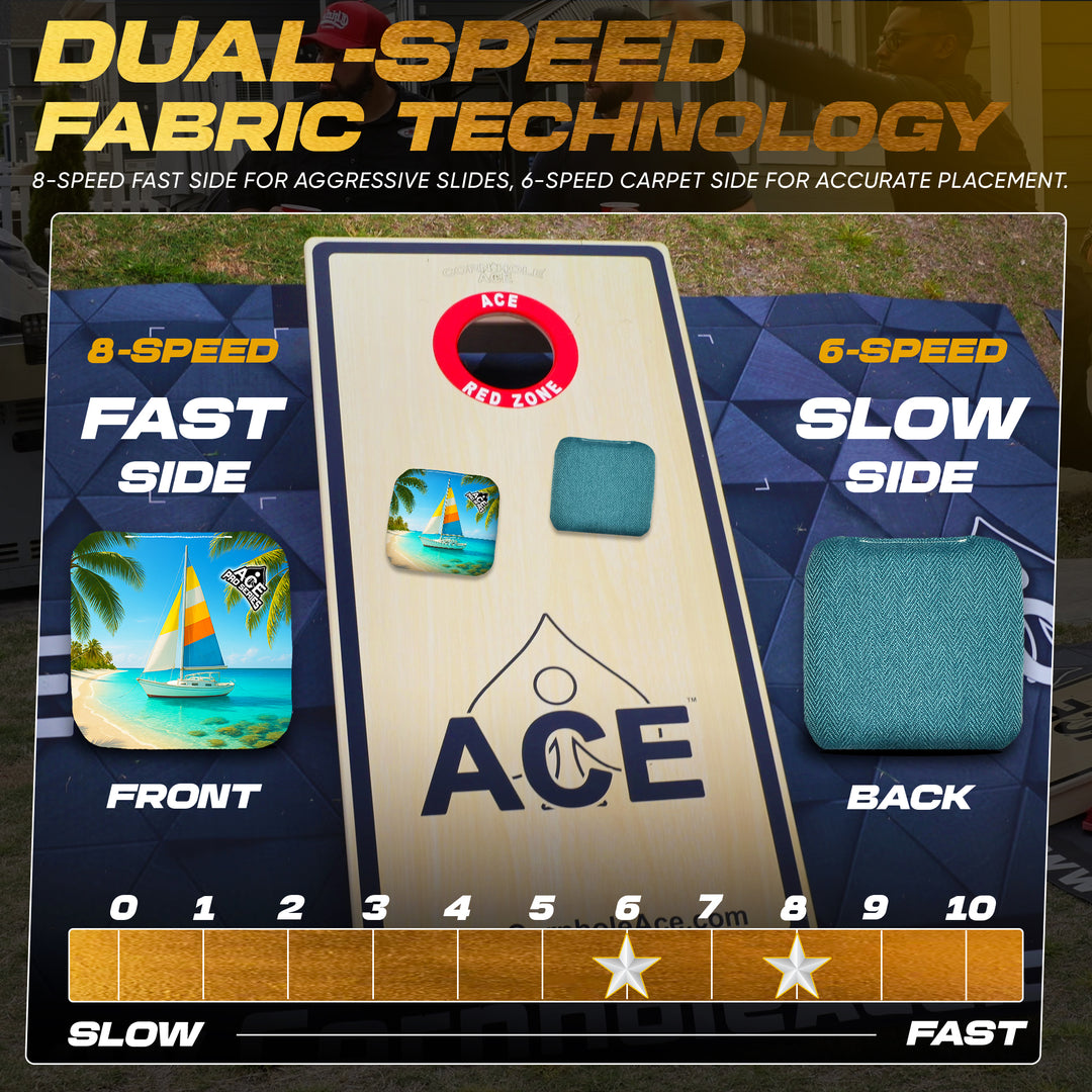Sun and Sail - Teal Carpet - ACE Pro Carpet Cornhole Bags