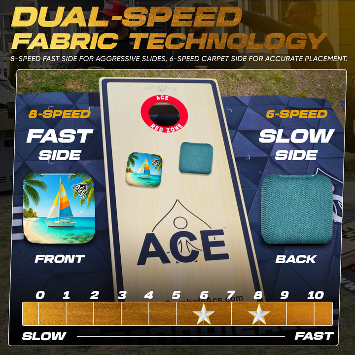 Sun and Sail - Teal Carpet - ACE Pro Carpet Cornhole Bags