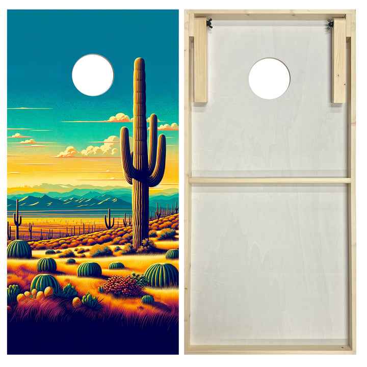 Sunlit Cactus Valley - Cornhole Board Set - Standard