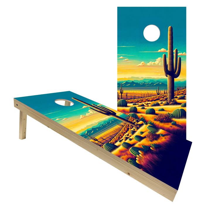 Sunlit Cactus Valley - Cornhole Board Set - Standard