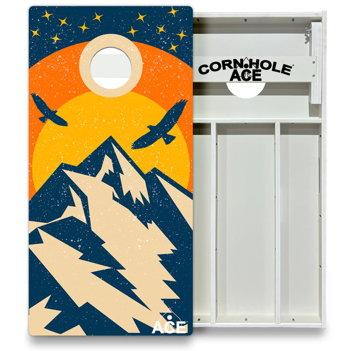 Sunset Mountain Design - Cornhole Board Set - All Weather