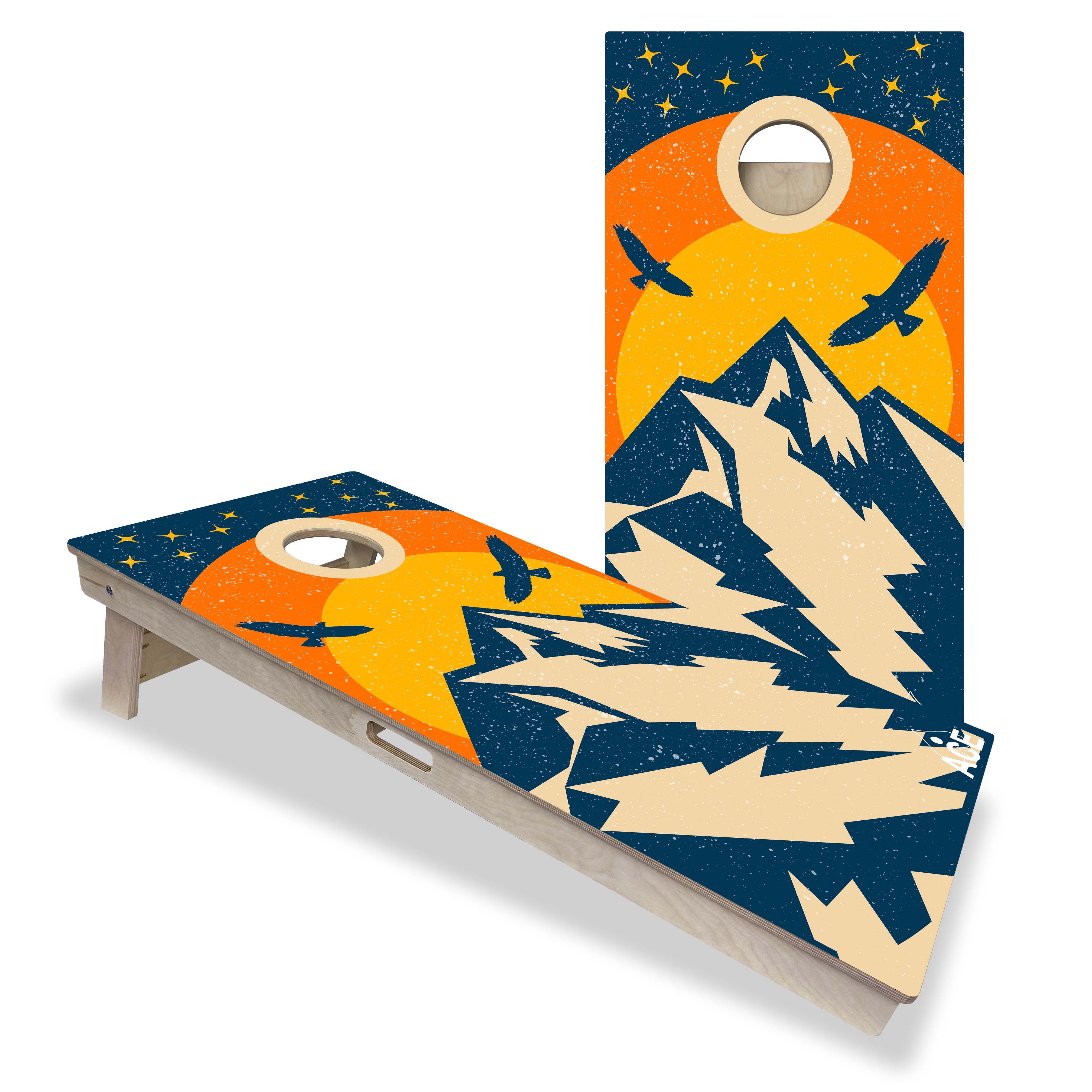 Sunset Mountain Design Cornhole Board Set | Professional – CornholeAce