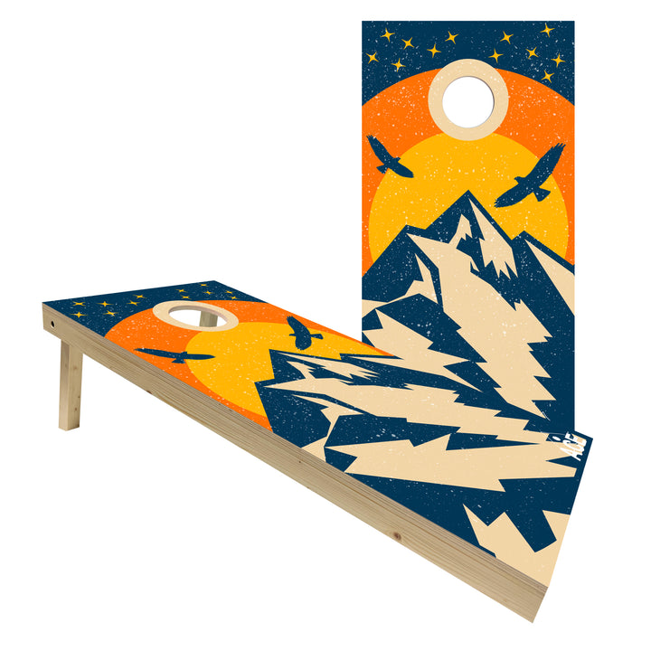 Sunset Mountain Design - Cornhole Board Set - Standard