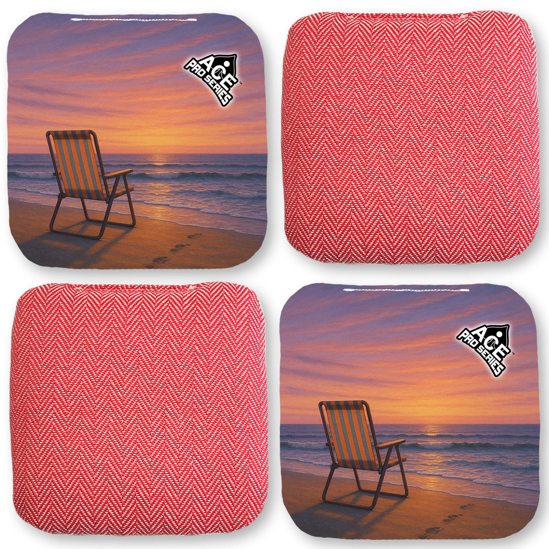 Sunset by the Beach - Pink Carpet - ACE Pro Carpet Cornhole Bags
