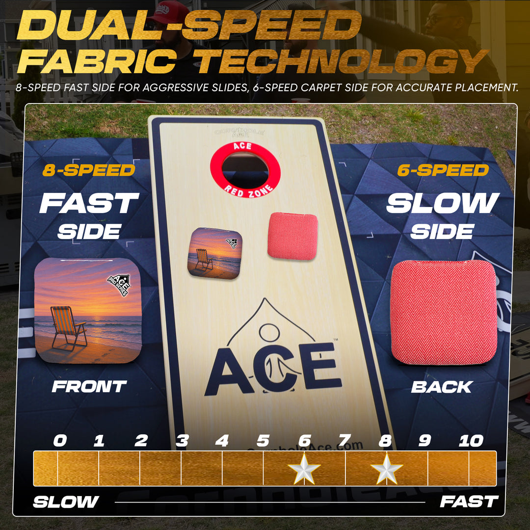 Sunset by the Beach - Pink Carpet - ACE Pro Carpet Cornhole Bags