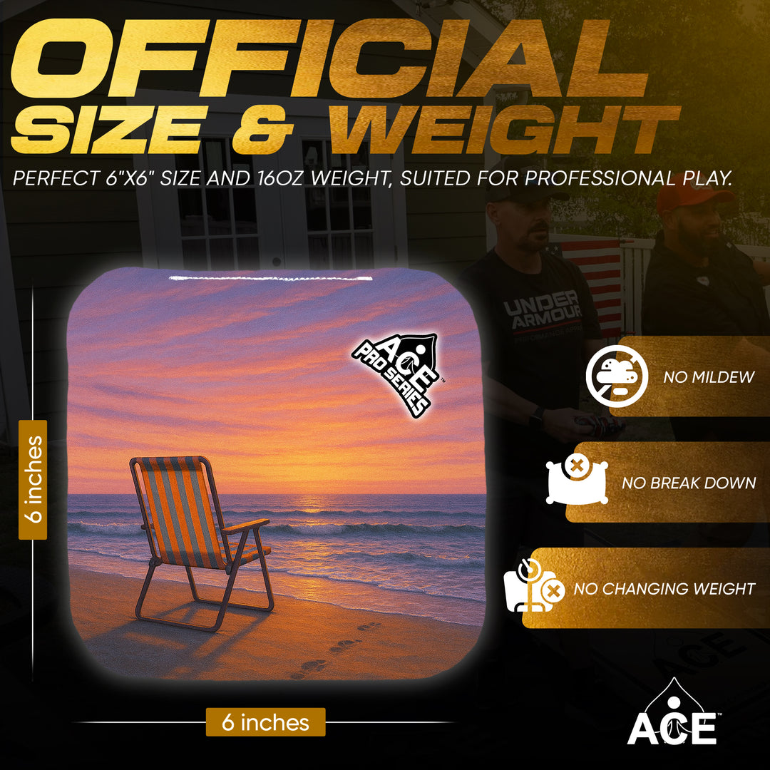 Sunset by the Beach - Pink Carpet - ACE Pro Carpet Cornhole Bags