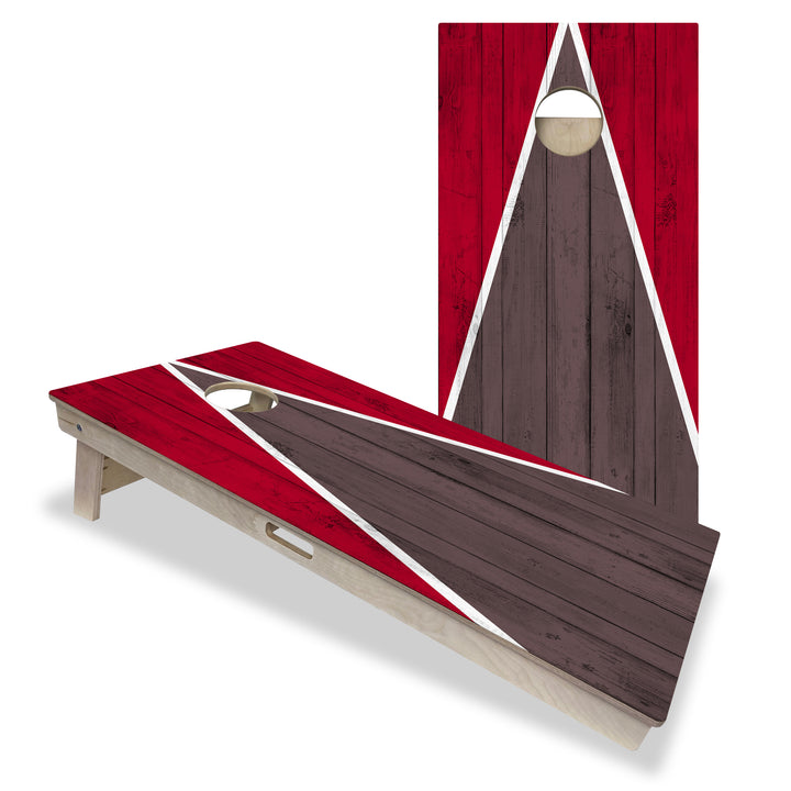 Tampa Tailgate Triangle Design (Red and Bronze) - Cornhole Board Set - Professional