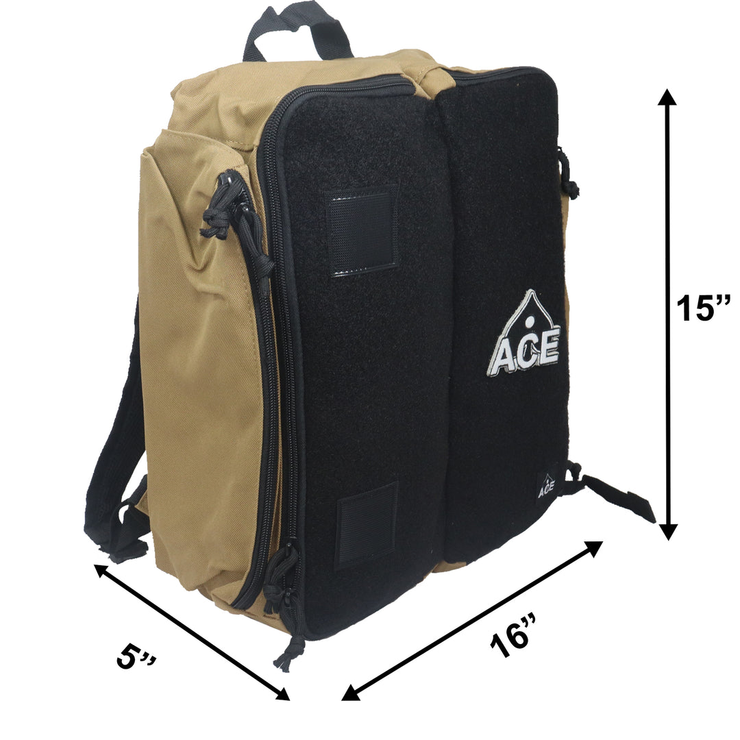 Cornhole Backpack with ACE Patch - Tan