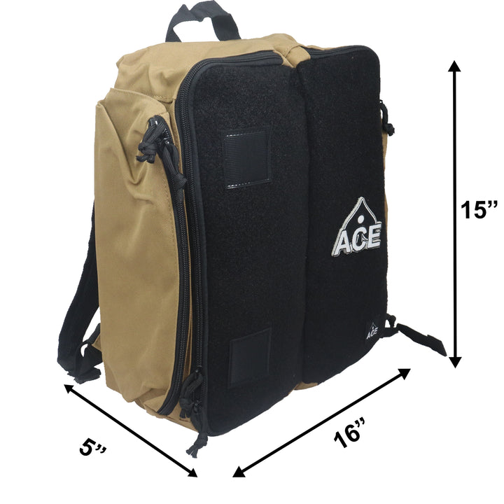 Cornhole Backpack with ACE Patch - Tan