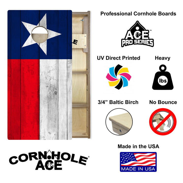 Texas State Flag - Cornhole Board Set - Professional