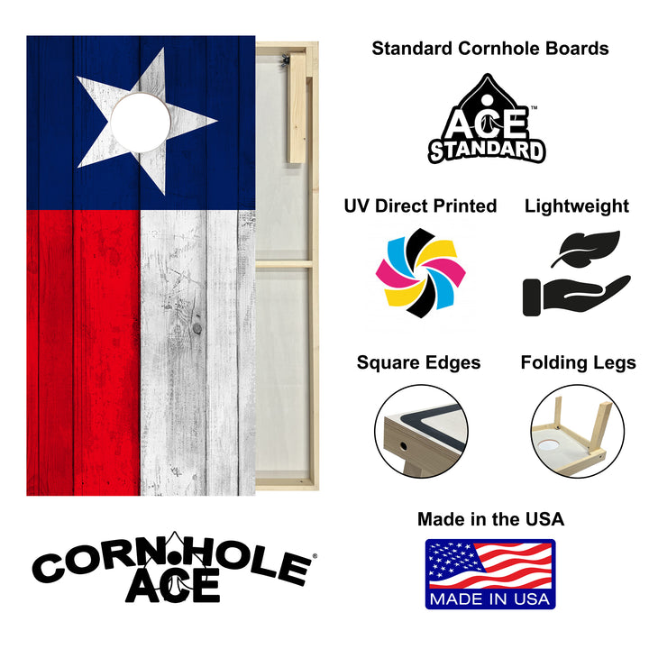 Texas State Flag - Cornhole Board Set - Standard