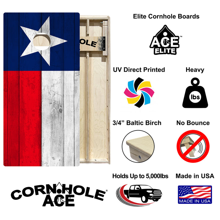 Texas State Flag - Cornhole Board Set - Elite