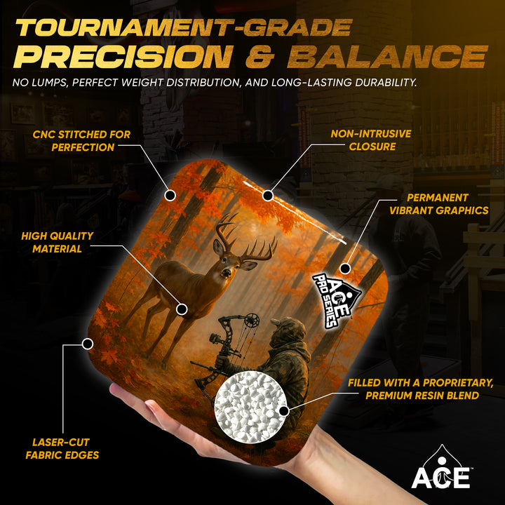 The Bowhunter - White Carpet - ACE Pro Carpet Cornhole Bags