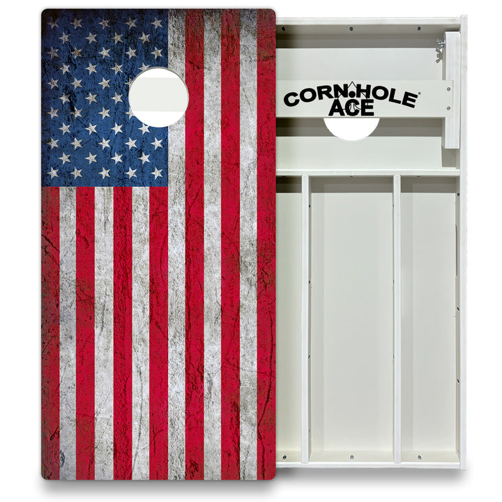 USA Flag - Cornhole Board Set - All Weather