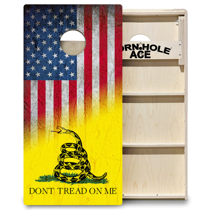 USA / Don't Tread on Me Flag - Cornhole Board Set - Professional