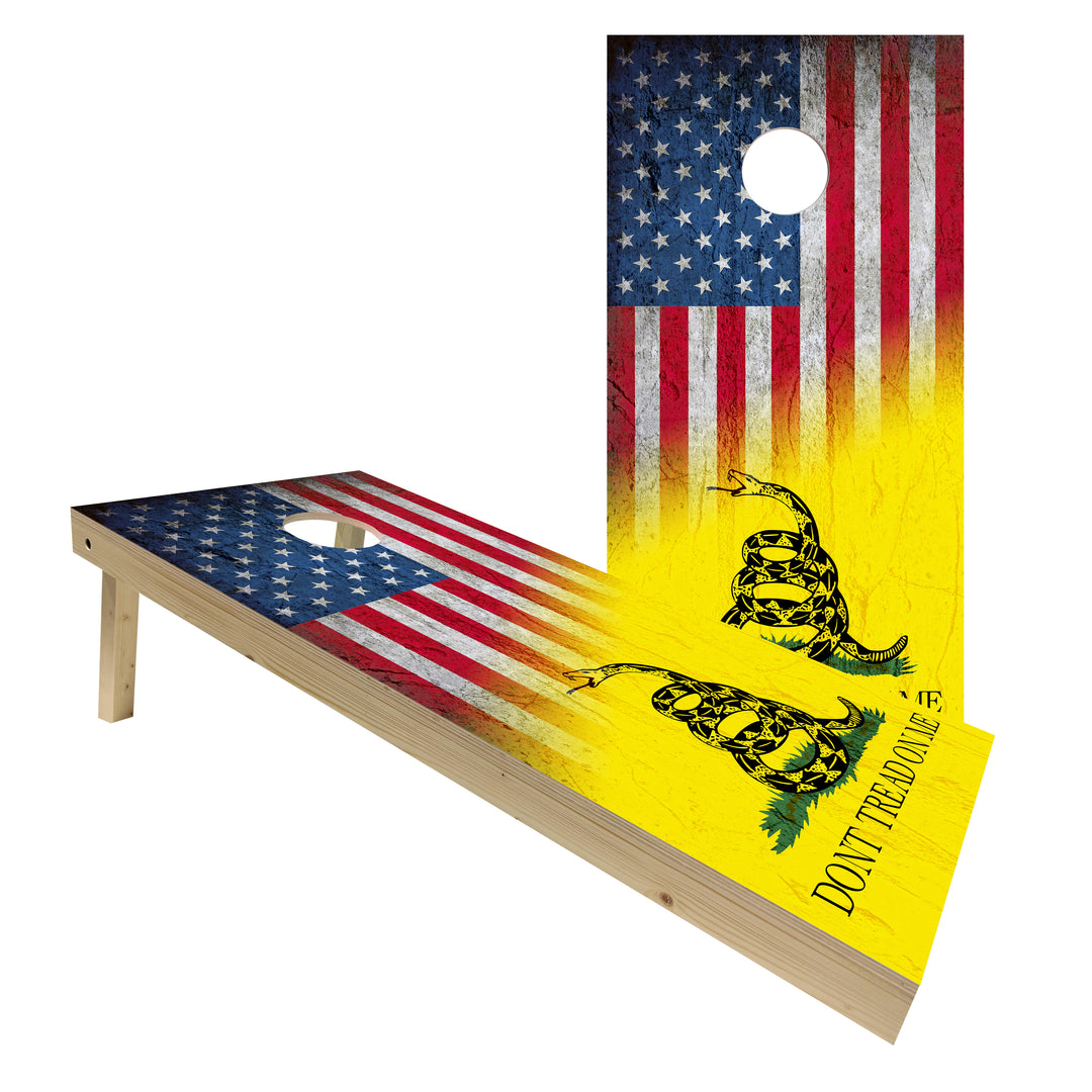 USA / Don't Tread on Me Flag - Cornhole Board Set - Standard