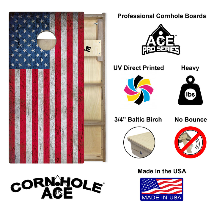 USA Flag - Cornhole Board Set - Professional