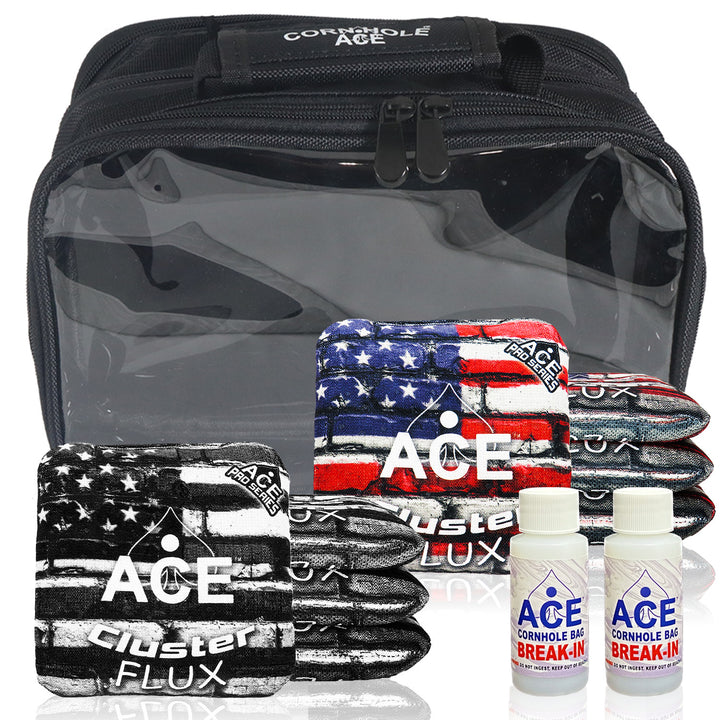 Cluster Flux - USA Flag Bricks - ACE Pro Bag Double Kit: 8 Pro Bags + 2 Break-In Kits + 1 Double Set Carry Case
