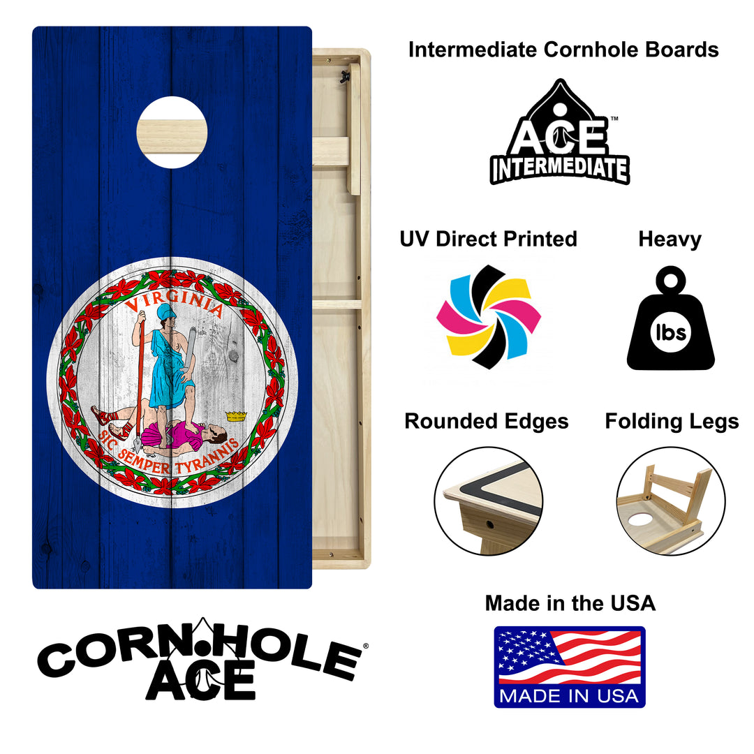 Virginia State Flag – Cornhole Board Set - Intermediate