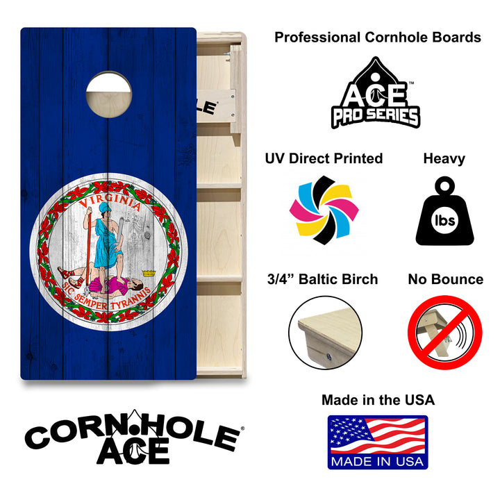 Virginia State Flag – Cornhole Board Set - Professional