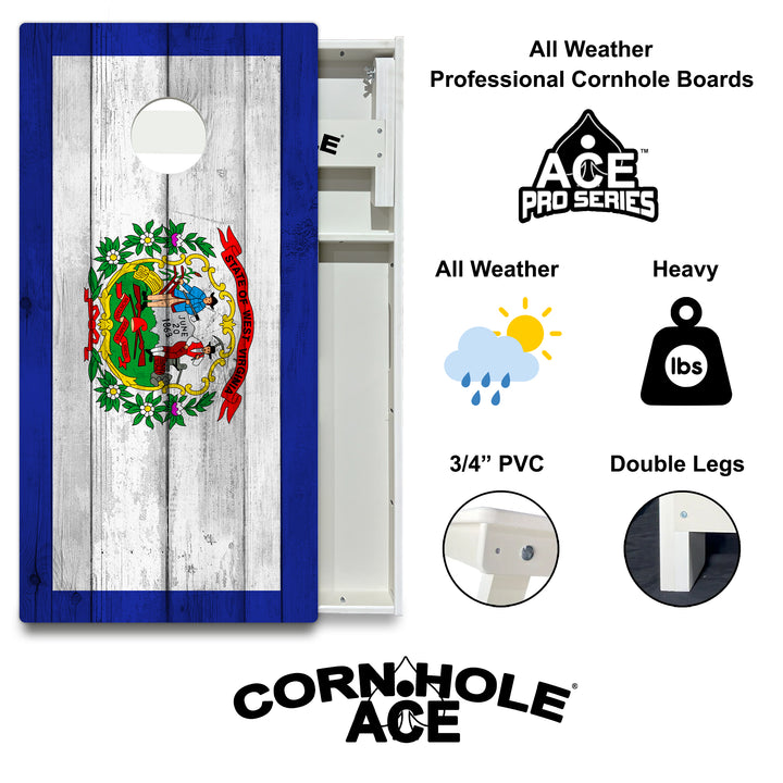 West Virginia State Flag – Cornhole Board Set - All Weather