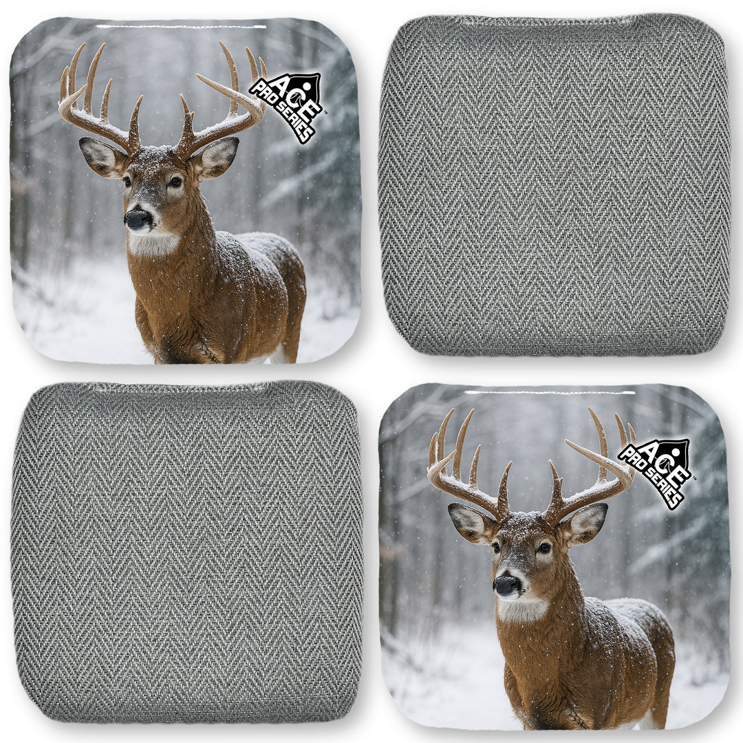 Winter Buck - Silver Carpet - ACE Pro Carpet Cornhole Bags