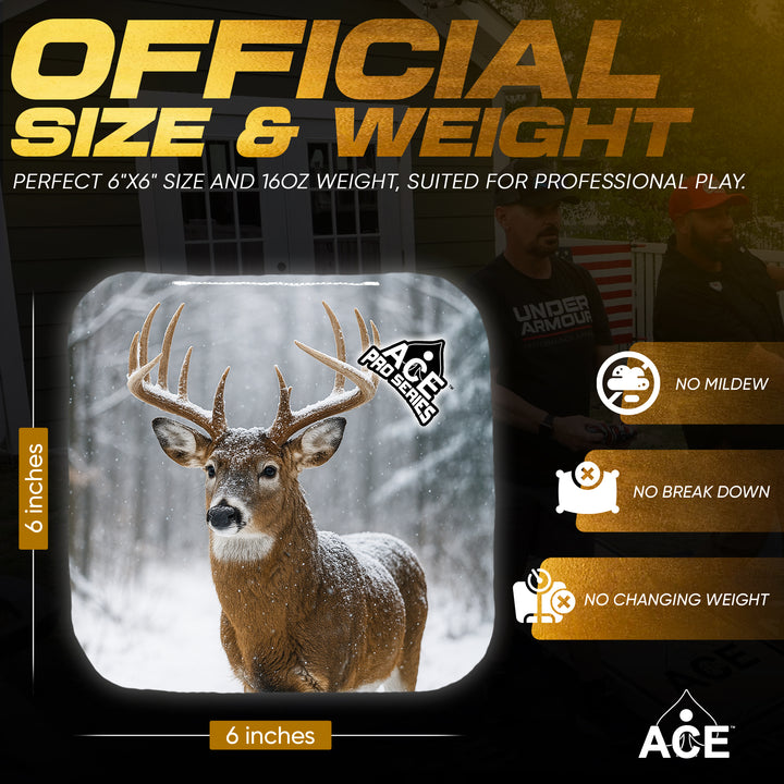 Winter Buck - Silver Carpet - ACE Pro Carpet Cornhole Bags