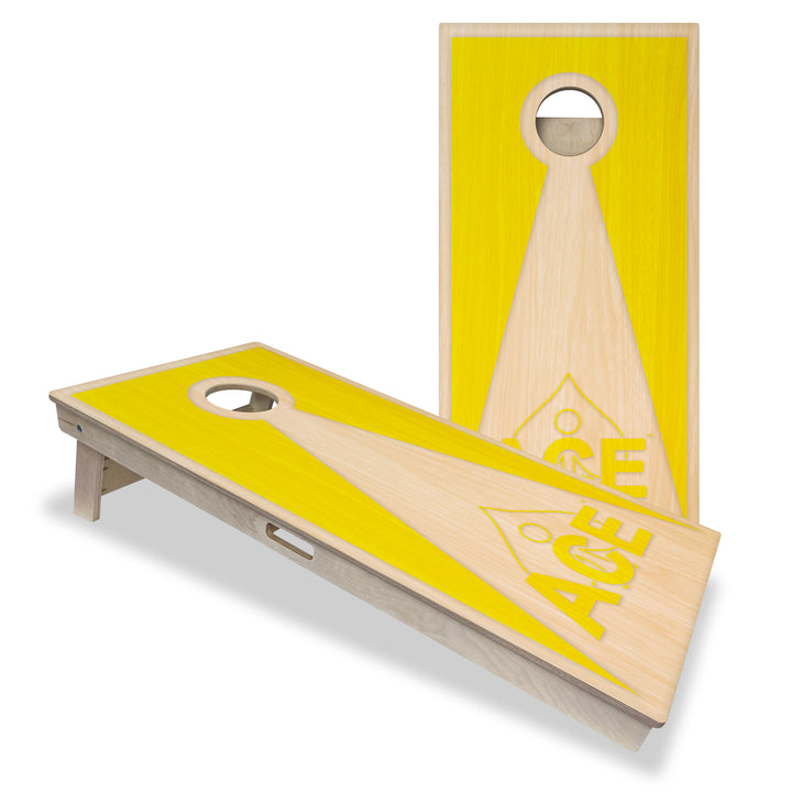 Yellow ACE Inverse Triangle – Cornhole Board Set- Professional