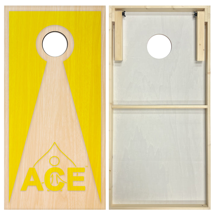 Yellow ACE Inverse Triangle – Cornhole Board Set - Standard