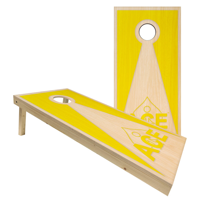 Yellow ACE Inverse Triangle – Cornhole Board Set - Standard