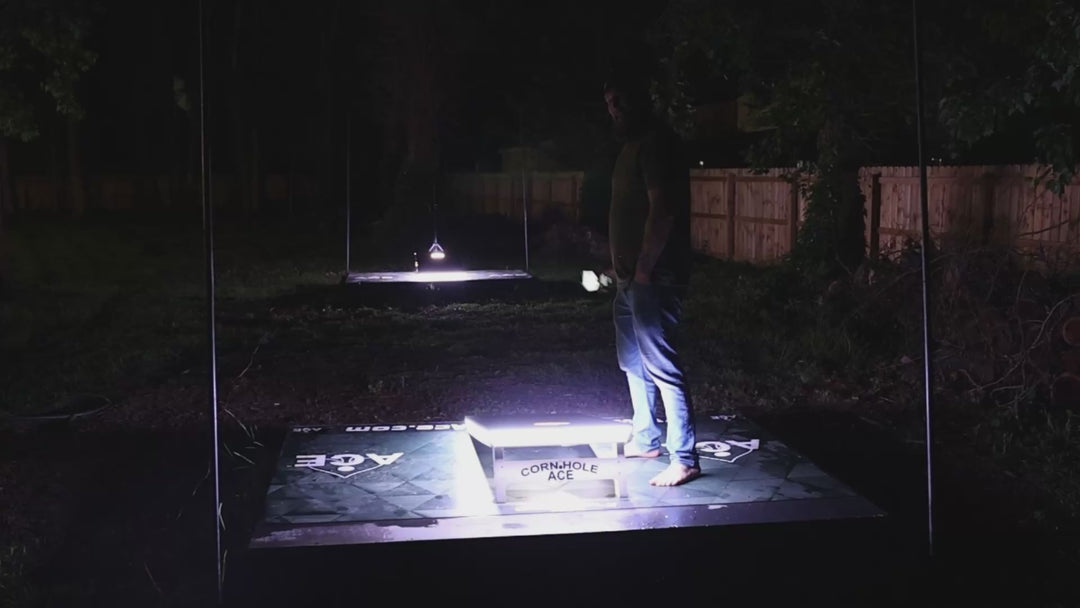 ACE Zone - Maroon - Cornhole Board Set - Professional - With Pro Light Kit