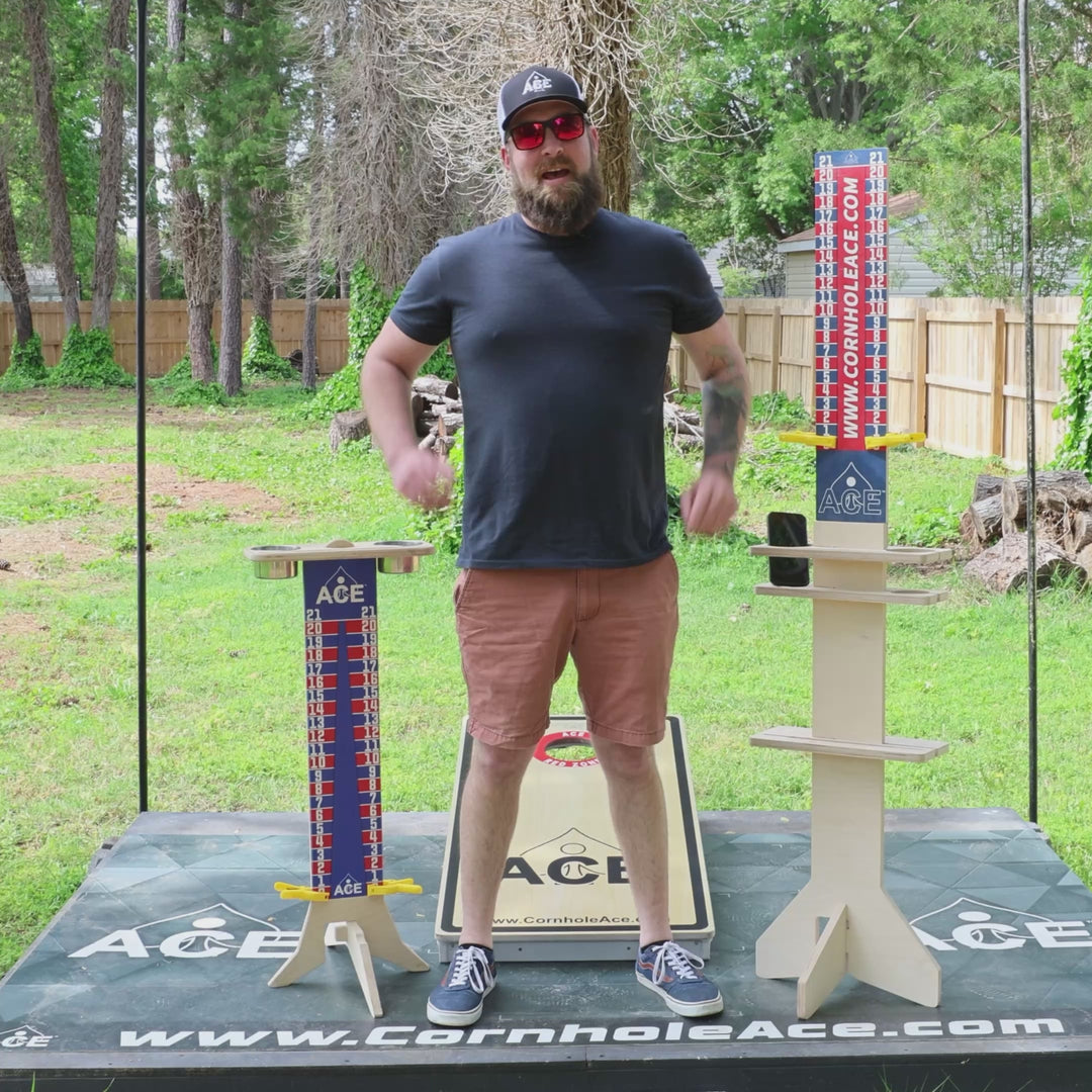 Elite Cornhole Scoreboard Triangle Edition (Pink/Silver)